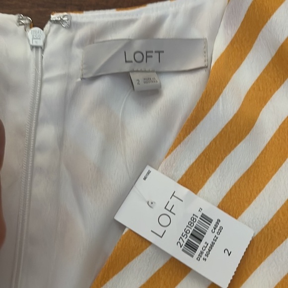 NWT Ann Taylor Loft yellow & white striped dress - Picture 9 of 12